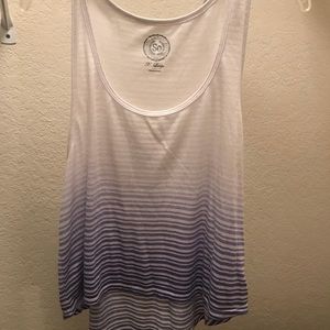 White/Purple striped tank top